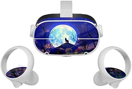 Moonlight Wolf Oculus Quest 2 Skin VR 2 Skins Headsets and Controllers Sticker Protetive Decals Acessórios