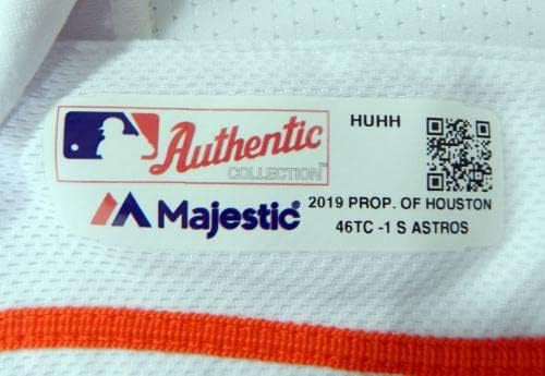 2019 Houston Astros Carlos Correa #1 Jogo emitiu White Jersey 150 Patch 46 - Jerseys MLB usada para jogo MLB