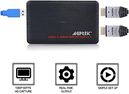 Cartão de captura de jogo USB3.0 4K@30, 4K HDMI Video Capture Live Streaming Record 4K 30 fps ou 1080p120, 1440p60, HDMI Capture