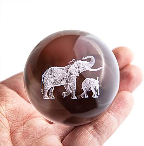 60mm 3D Bola de elefante e cristal de baleia e baleia