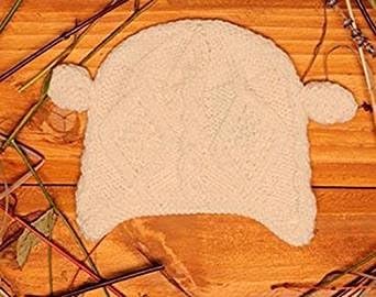 Aran Woolen Mills chapéu infantil de lã merino com orelhas naturais