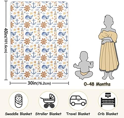 Oollabaky Breathing Anchor Baby Blain para meninos Meninas Cotton Throe Blanket Swaddle Bobet para carrinho de berço