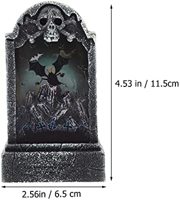 Bestoyard placar ao ar livre LED Luminous Tombstone Skull Bat Tabel Decoração de Halloween Desktop Oranment Halloween estatueta para