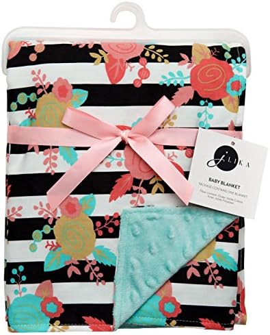 Jlika Baby Blain for Girls Swaddle recém -nascido receptor Cobertores - Aqua floral grande