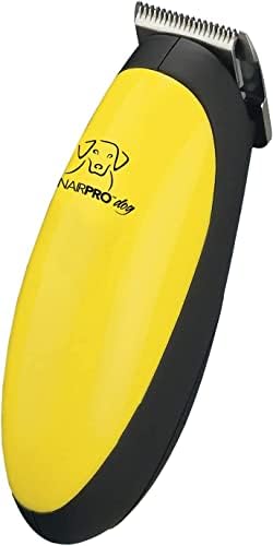 ConairPro Dog & Cat Dog Trimmer para preparar em casa, micro aparador do tamanho de uma palmeira, amarelo operado por bateria