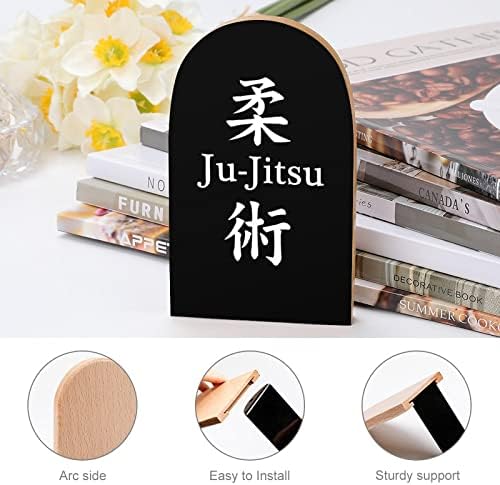 Ju Jitsu Livro Impresso End Livros de Livros de Madeira 1 Par para prateleiras Só de livros pesados ​​5 x 3 polegadas