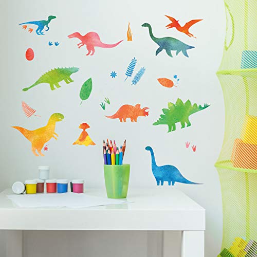 Decalques de parede de dinossauros de desenho animado TOMAIBABY, decalques decorativos de adesivos de arte de dinossauros decorativos para decoração de quarto