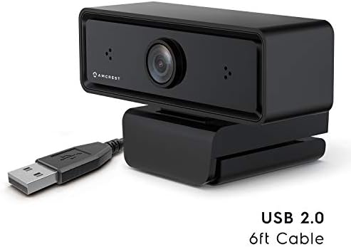 Webcam AMCREST 1080P com microfone para câmera de computador de web cam de mesa STRILHAMENTO DE CAMANA HD USB PARA LAPTOP E PC