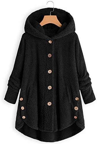 MRGIINRI 2022 A quente jaqueta de lã de inverno para mulheres de lã casual com capuz de moletom de gato de gato de grande porte