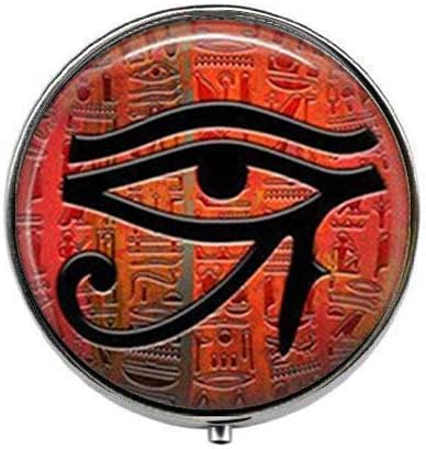 Eypy Eye Olhe egípcio Símbolo de Proteção - Caixa de comprimidos de foto - Caixa de comprimidos de charme - Caixa de doces de vidro