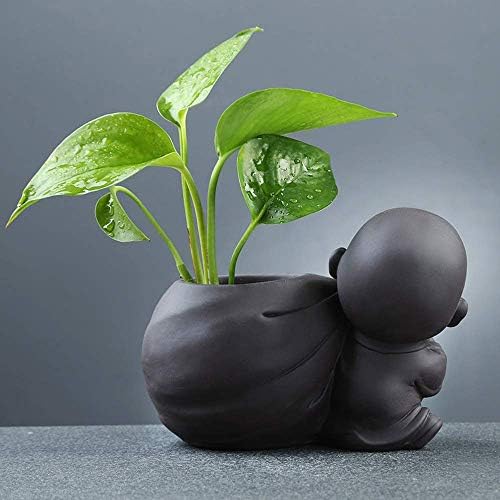 1pc Purple Clay Tea Pet Buddha estátua monge figurina Pot Decoration Tea Acessórios