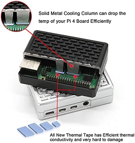 Case Raspberry Pi 4, Iuniker Aluminiun Raspberry Pi Caso PI PI 4 CASE RECLER DE EXECULO