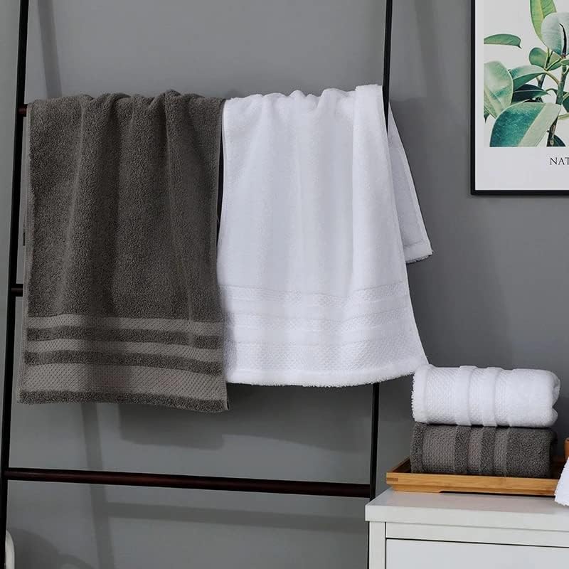 Toalha de banho de algodão ZSEDP para banheiro branco toalha de mão macia e cinza para casa de beleza de hotel doméstica Spa