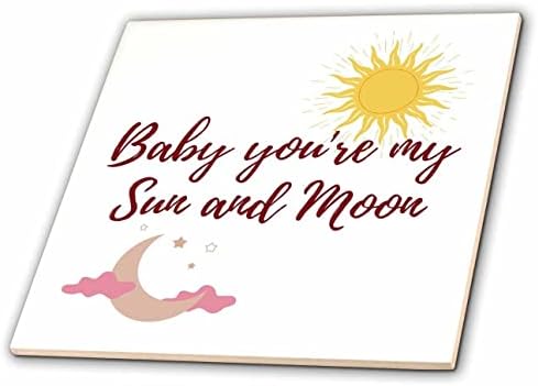 3drose doce e fofo texto de bebê você é meu sol e lua - telhas