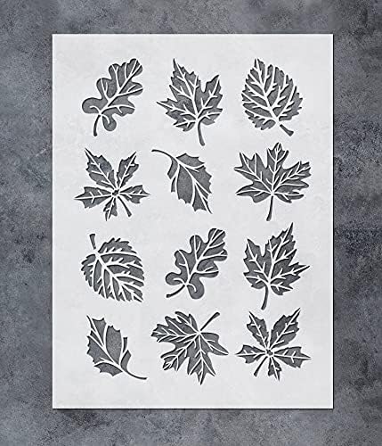 GSS projeta estênceis de folhas para pintura - folhas de outono estênceis para pintar em madeira de tecido de telas