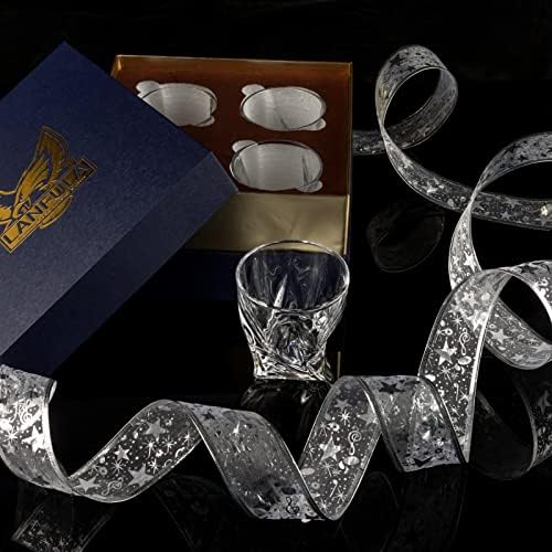 Lanflafla Crystal Whisky Glasses, copo de coquetel à moda antiga para o uísque escocês de bourbon bebida, rochas grandes conjunto