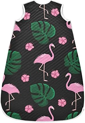 Vvfelixl flamingos folhas tropicais cobertor de bebê vestível, saco de dormir de transição para bebês, sacos de sono