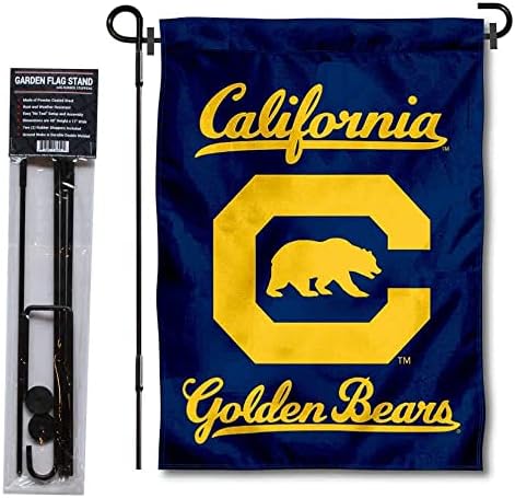 Bandeira do jardim de dupla face da Universidade da Califórnia Conjunto de suporte para poste de bandeira
