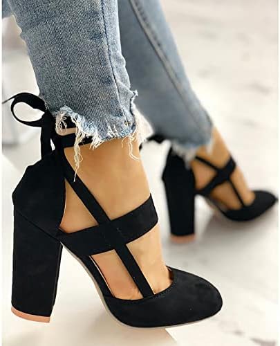 Sandálias Fabiurt para mulheres, Bombas de plataforma feminina Sapatos de salto alto Strap Buckle Fashion Sandal Dressy Bombas