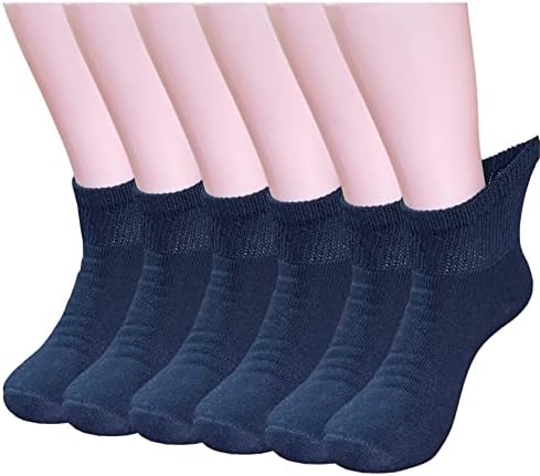 Pix de meias diabéticas sofisticadas de mulheres e homens-6 pares coloridos tornozelo de algodão colorido não encadernante dedo