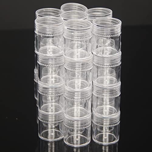 Garrafa de armazenamento de pintura de diamante pequena, a granel 12-180 garrafas organizador de artesanato transparente para armazenamento de contas de cristal
