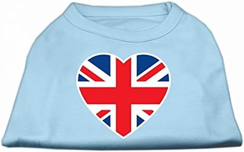 Mirage Pet Products Flag British Heart Tela Camisa impressa, x-small, azul