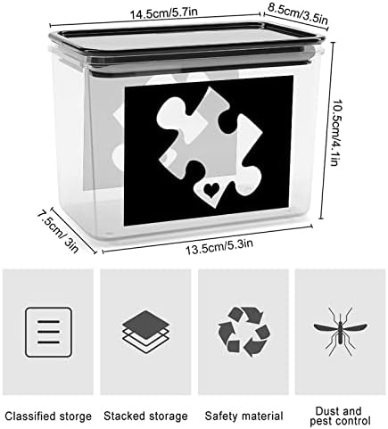 Consciência do autismo Puzzle Piece caixa de armazenamento Caixa de contêineres de organizador de alimentos plásticos com
