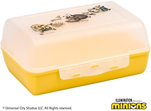 WMF Minions Kinder Lunchbox Mit Flasche 2-Teilig Children's Lanch para compartimentos, garrafa de bebida tritan, ideal para o GO, BPA sem BPA