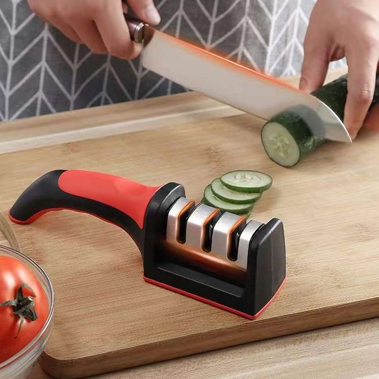 Apontador de faca de aço de tungstênio, 3 estágios de moagem de lâmina, afiar rápido design antullip design de cozinha clássica gadget