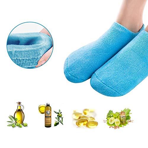 Pinkiou Spa hidratante meias de gel para pés secos tornozelos de salto rachado reparo de reparo de cuidados com a pele Solete as