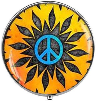 Caixa de comprimidos de paz hippie - Pacote de paz - Caixa de comprimidos de sinal de paz hippie - Caixa de doces de vidro