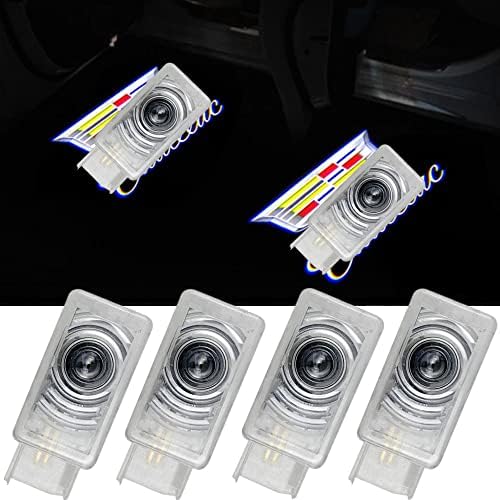 4 PCs Carreira LED LED LED CORTEMENTE O logotipo Lights Acessórios compatíveis com Cadillac SRX XTS ATS Luzes de poça