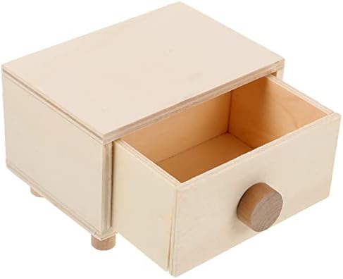 Artibetter Caixa de gaveta de jóias de madeira inacabada: Mini Caixa de Artesanato de Madeira 3pcs Caixas de Artesanato de Diy Natura
