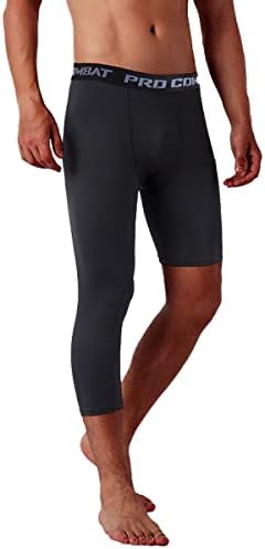 Jonscart Men 3/4 One Leg Compression Capri Tights Calças Athletic Base Camada de roupas íntimas