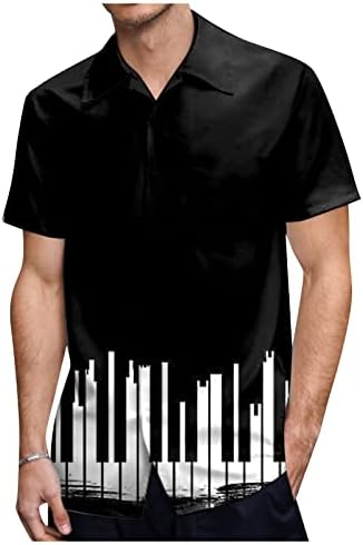 Camisa havaiana para homens magro de botão gráfico vintage para baixo camisas de boliche de manga curta praia de