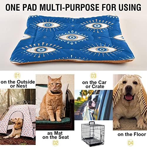 Kigai Eyes Blue Bed Bed Tapete Para Catrate Cat Cat Pad Projeto de fundo não deslizante Lavagem de almofada lavável Cama de