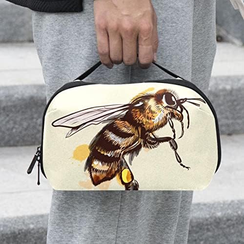 Organizador do cordão de viagem, organizador de tecnologia, organizador de eletrônicos, bolsa de organizador de cabo, mola de abelha artística em aquarela