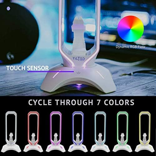 Pacote grande de fone de ouvido RGB de nação inclinada + pacote grande de mouse - aprimore seus jogos - 3 em 1 fone de ouvido com bungee de mouse e hub USB - bloco de mouse para jogos