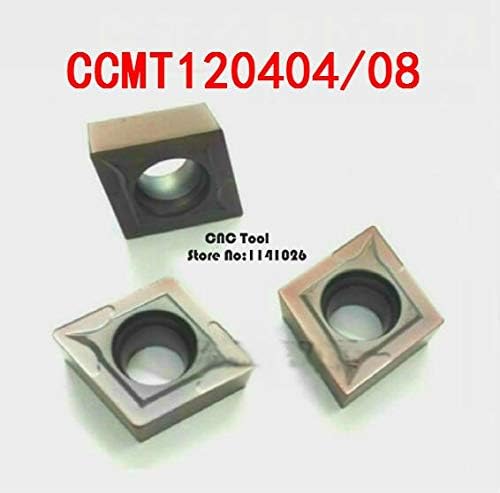 FINCOS 10PCS CCMT120404/CCMT120408 Inserções CNC de carboneto, ferramenta de torno CNC, aplica -se ao processamento de aço e