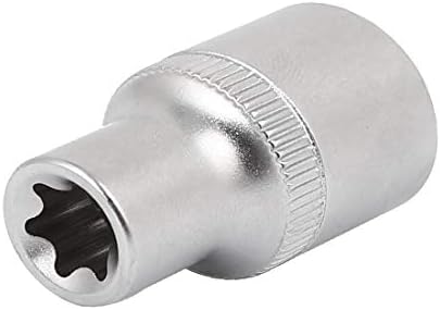 Novo LON0167 1/2 Square Drive 11mm 6 Métrica de eficácia confiável Métrica do eixo E-Torx Socket Silver Tom