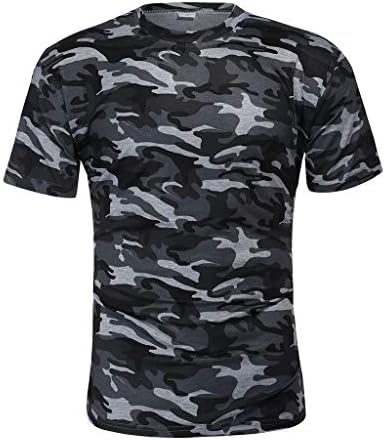 Camisetas da camuflagem da Dazlor para homens de manga curta camuflagem regular Exército Tops militares Slim Crew Neck Workout