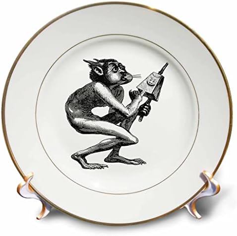 3drose mitológico demônio e rebelde com fole simbólicos cortados - pratos