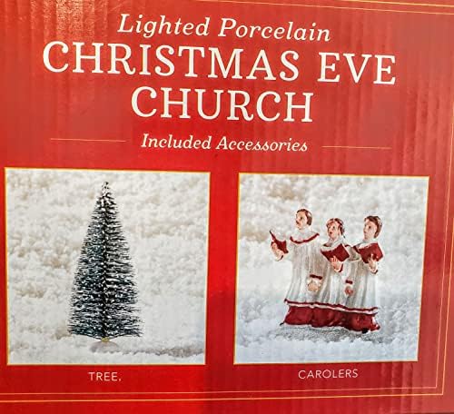Holiday Christmas Lighted Porcelain House - New Church House 14 x 10 x 8 polegadas
