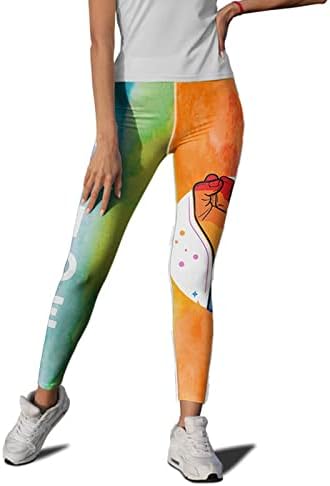 Leggings de cintura alta para mulheres American Flag Banduy Control Yoga Pants EUA 4 de julho Gym Fitness Girl Sport Active Active