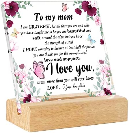 Mãe Presentes de aniversário Placa com presente de madeira para mamãe obrigado presentes de apreciação do dia das mães