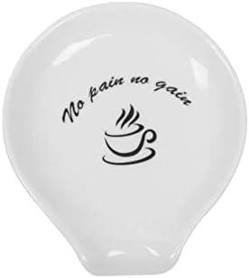 Tpping Cerâmica Chepa de café Rest- Lavagem de louça Segura- Casa Aquecimento Gift-Ceramic Tea Spoon Rest for Stove Top Banchetop, Counter de Cozinha, Branco, 4*3,5
