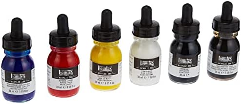 Liquitex Professional Acrylic Ink, 1 oz, conjunto de cores essencial, conjunto de 6