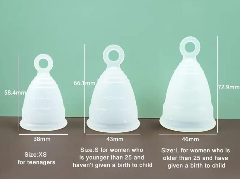 Mascoto tm novo copo menstrual ultra confortável com anel, feito de silicone de grau médico, bpa livre, reutilizável, tampão e