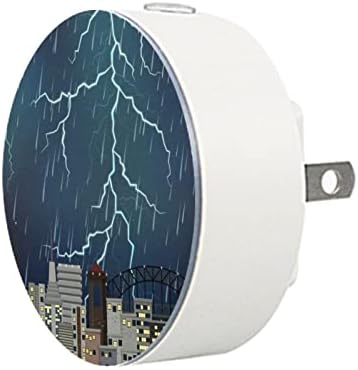 2 Pacote de plug-in nightlight LED Night Light Lovely Watercolor Blue com Dusk-to-Dawn para o quarto de crianças, viveiro, cozinha,