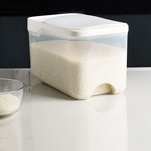 Caixa de armazenamento de arroz de 5 kg de 5 kg dispensador de cereal flip tamin alimento organizador de contêiner de armazenamento